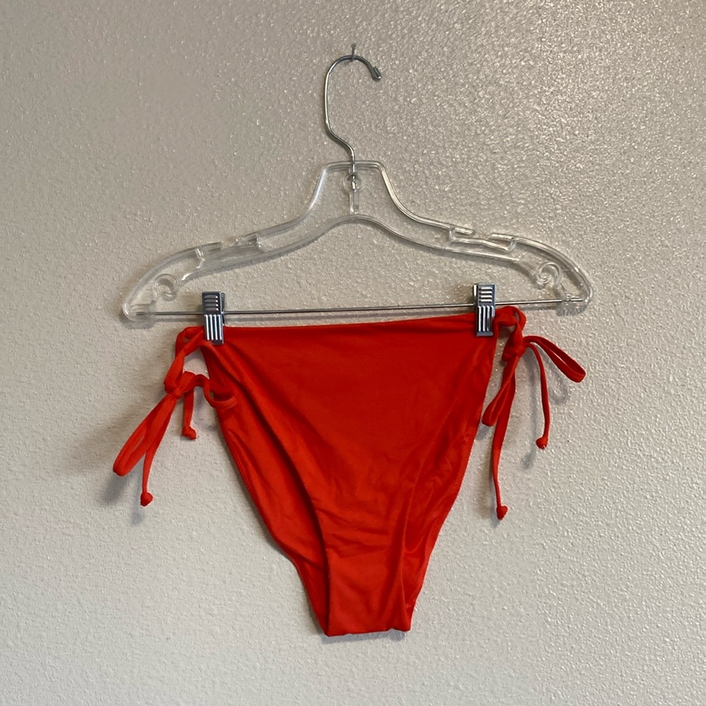 Andie The String Bikini Bottom in Siren Orange (Size L) - Picture 3 of 11